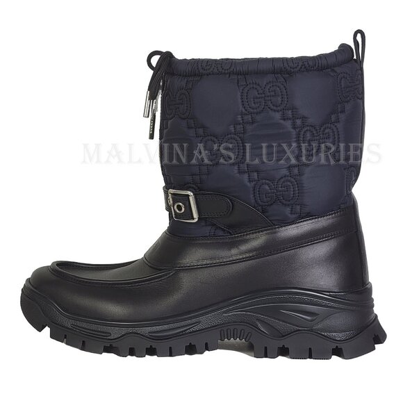 GUCCI BOOTS MENS QUILTED GG LOGO NYLON CHUNKY LUG SOLE ANKLE sz 9 / 9.5 US - Picture 1 of 15